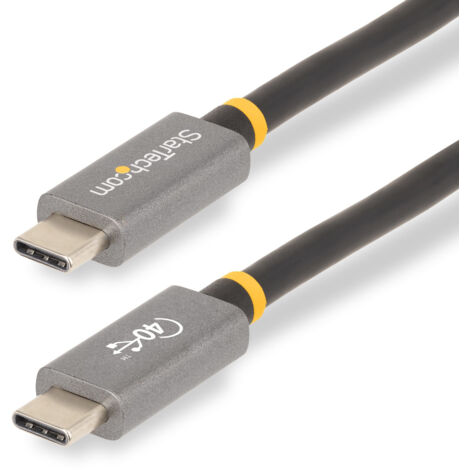 StarTech.com Câble USB4 de 1m, Câble USB-C Certifié par l'USB-IF, 40 Gbps, Cordon de Transfert de Données USB Type-C, 100W PD, 8K 60Hz, Compatible avec Thunderbolt 4/3/USB 3.2 (CC1M-40G-USB-CABLE) (1/3)