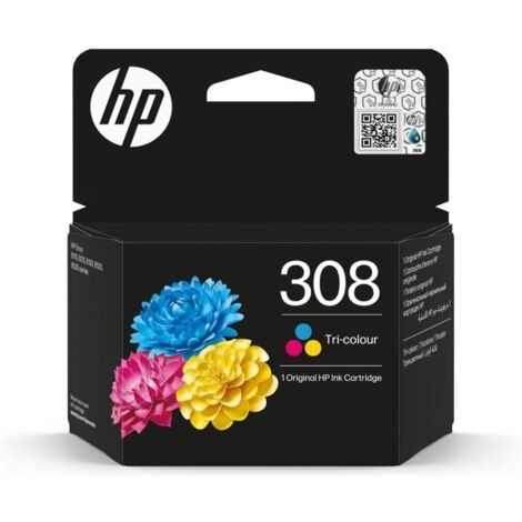 Cartouche d'encre HP 308 authentique tricolore (7FP20UE) pour HP Envy 6110, 6120, 6130, 6520, 6530 (1/5)