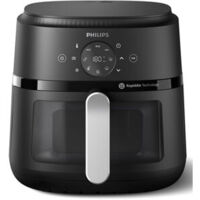 Philips – Friteuse sans huile 6,2 L 1700 W – Technologie RapidAir pour cuisson rapide – Noir, Argent