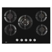 Beko – Table de cuisson à gaz encastrable 5 brûleurs – Largeur 680 mm – Puissance 10700 W – Noir – Pour cuisine intégrée