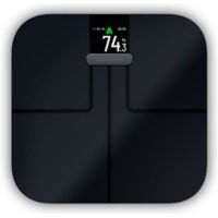 Pèse-personne électronique connecté – Balance Wi-Fi avec écran couleur – Mesure poids, IMC, masse graisseuse – Alimentation 4 piles AAA – Garmin