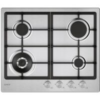 Candy Moderna CHG6BF4WTX Plaque de cuisson encastrable en acier inoxydable 60 cm Gaz 4 brûleurs