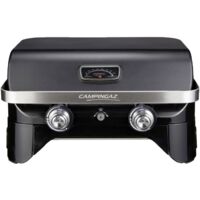 Barbecue à gaz 2 brûleurs – Puissance 5000 W – Surface de cuisson 2100 cm² – Allumage électronique – Couvercle en acier peint