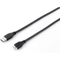 EQUIP 128397 USB 3.0 A auf Micro-B Kabel, M/M, 1.8m, 5Gbps, Schwarz