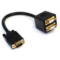 StarTech.com Câble répartiteur vidéo VGA de 30cm - 1x VGA (Mâle) vers 2x VGA (Femelle) - Noir