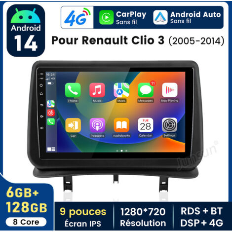 9 pouces Carplay Autoradio pour RENAULT CLIO 3 2005-2014 Android 6+128G JUNSUN (1/5)