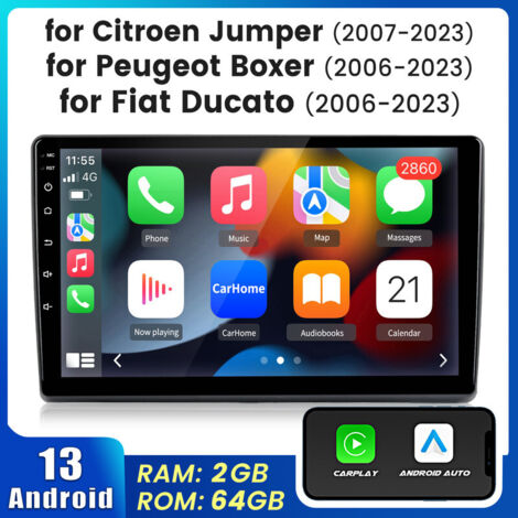 9 pouces Carplay Autoradio pour Fiat Ducato 06-2023 Android 6+128GB JUNSUN