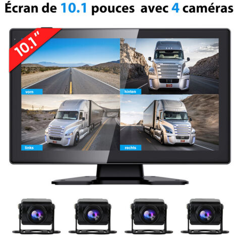 NHOPEEW Caméra De Recul 10,36 Pouces Avec 5 Caméras 1080P - IP68 Vision Nocturne Enregistrement Boucle