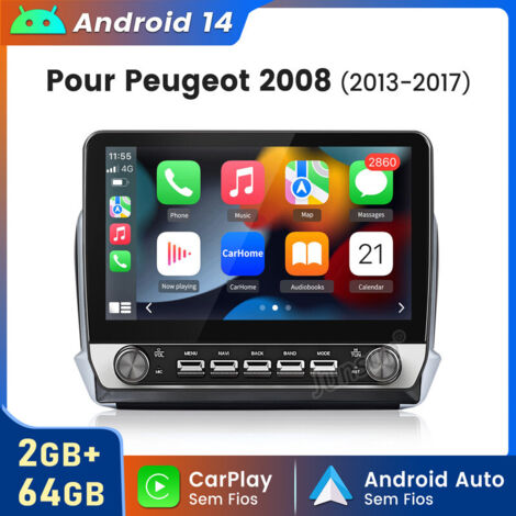 10.1 pouces Carplay Autoradio pour Peugeot 2008/208 2012-2018 Android 2+64GB JUNSUN