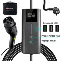 Câble de recharge Type 2 16A 3.5kW monophasé 5m portable pour Tesla BMW JUNSUN