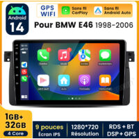 9 pouces Carplay Autoradio pour BMW E46 1998-2006 Android 32GB JUNSUN