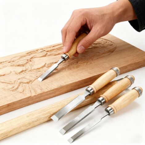 IRWIN Marples MS500 Ensemble 3 Ciseaux à Bois Bord Biseauté - 1/2", 3/4", 1" Avec Accessoires D'Affûtage