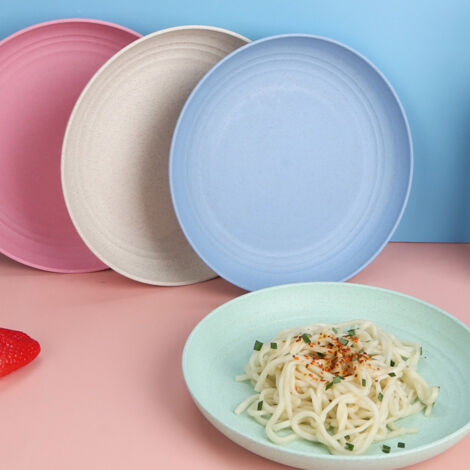 Cuayaes Lot De 4 Assiettes En Plastique Réutilisables, Incassables