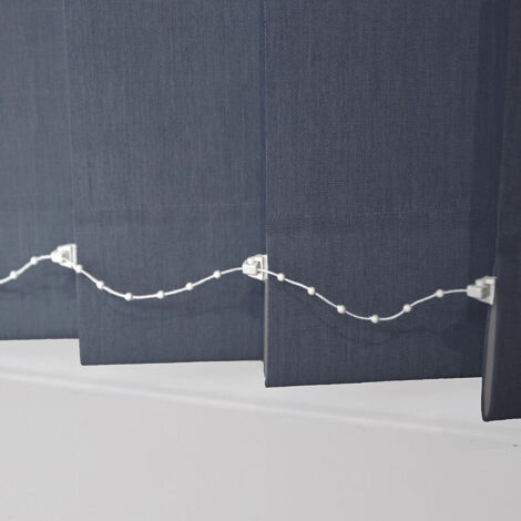 Chaîne de base blanche adaptée aux stores vénitiens verticaux, de 3 m de long, avec un espacement des perles de 127 mm
