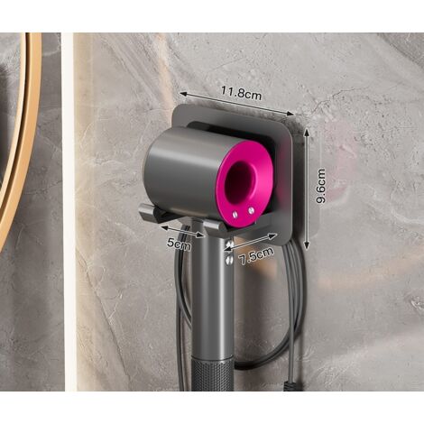 Support Réglable Pour Sèche-Cheveux 360° - Mural Avec Ventouse, Mains Libres En Acier Inoxydable