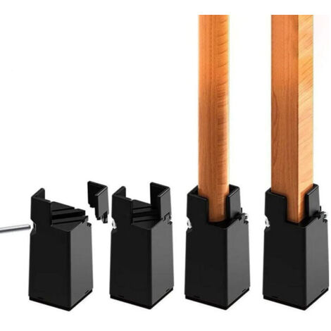 Rehausseur Pieds de Lit Reglable de 4 pouces, Rehausseurs de Meubles Robuste de 10cm, pour Épaisseur de Pied du Lit 0 à 1,5 pouces, Hauteur de Lit, Canapé, Bureau, Armoire