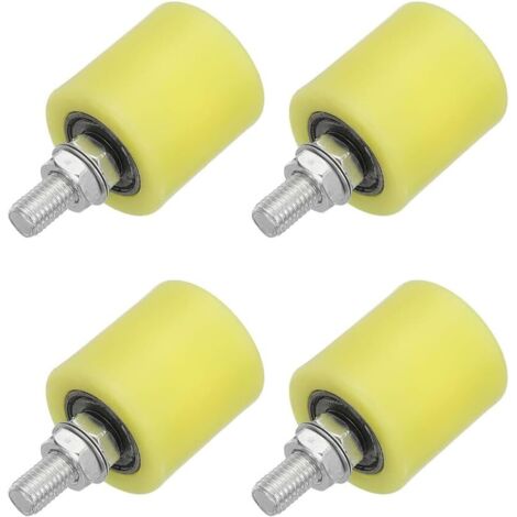 4 roues en nylon pour portes coulissantes, ensemble de rouleaux en nylon pour support de porte, guidage universel pour porte coulissante avec roulement scellé pour portes coulissantes, 50x50mm (1/5)