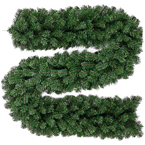 Guirlande Sapin Artificiel, 270cm Couronnes et Guirlandes de Noël Artificiel avec, Guirlande Sapin de Décorations de Noël, pour Chambre Porte Mur Fenêtre Escalier Cheminée，220