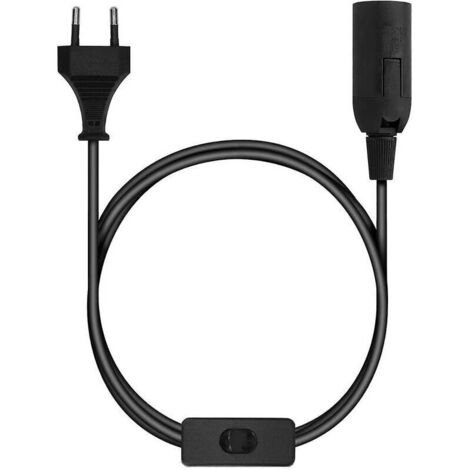 Douille E27 avec fil - Support de lampe pour ampoule avec cordon alimentation prise électrique et interrupteur - Câble 1.8m (1/4)
