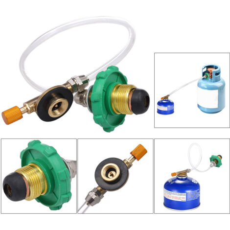 Decdeal – Valve de remplissage de gaz plat de sécurité pour réchaud à gaz – Tuyau PU 31.5cm – Soupape de contrôle – Économie de carburant