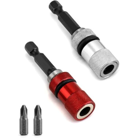 Gotrays – Porte-embouts magnétique 1/4' – Lot de 2 avec butée de profondeur – Acier chrome vanadium – Vissage précis cloisons sèches (1/5)