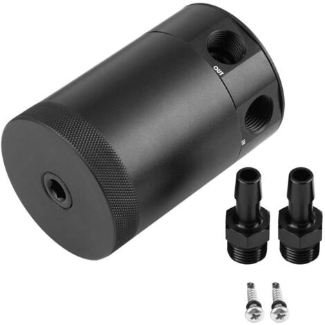 Réservoir d'huile, réservoir d'huile universel deux trous en aluminium de capture de réservoir d'huile moteur peut respirer break réservoir kit (1/5)