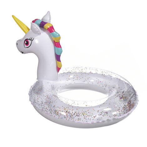 Bouée Licorne, Licorne Anneau de Natation, Flotteur de Piscine Gonflable avec Paillettes, Unicorn pour Adultes et Enfants Bouée d'été Eau Jouet (1/5)