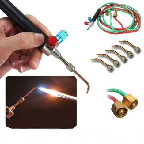 Gotrays – Chalumeau soudeur bi-gaz avec 5 embouts – Outil de précision pour micro-affiliation – Compatible avec gaz de carburant osseux