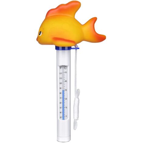 Thermomètre de piscine flottant, thermomètre d'eau incassable, thermomètre de température de l'eau, thermomètre de bain, thermomètre d'eau de bassin pour piscines(poisson rouge)
