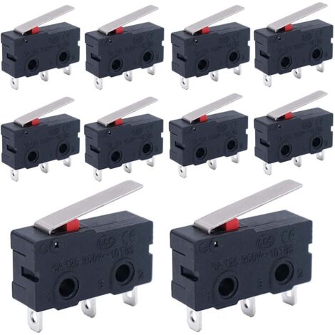 50 pièces 250 V 5A 3 broches interrupteur de fin de course micro-interrupteur sensible micro interrupteurs poignée interrupteur tactile KW11-3Z-02 (1/3)