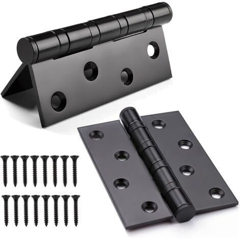 8Pcs Charniere Porte Lourde, Exterieur Charnière Inox,Paumelles Charniere Porte Bois Charnières Acier Inoxydable Connecteurs Maison Pour Maison Meubles Matériel Armoire Garde Porte Tiroir (Black) (1/5)