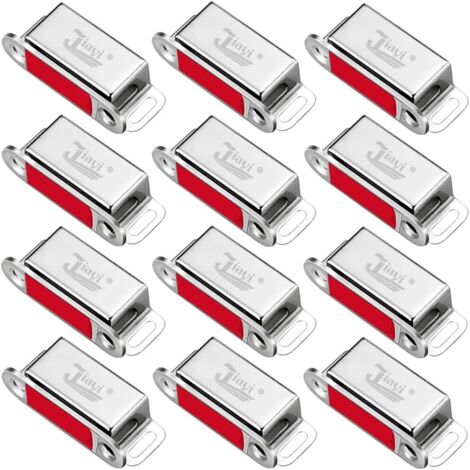 Aimants d'armoire Jiayi 12 Pièces Aimant de Porte d'Armoire Attrape-Porte Magnétique en Acier Inoxydable Serrures Magnétiques pour Fermeture d'Armoire 46mm (1/5)