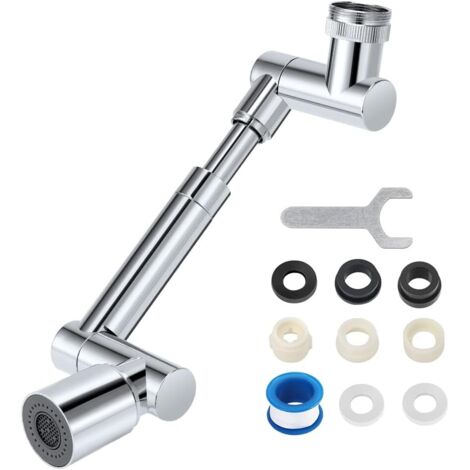 Rallonge de robinet rotatif 360° – Rotation 1440° – 2 modes de pulvérisation – Cuivre et acier inoxydable – Installation facile