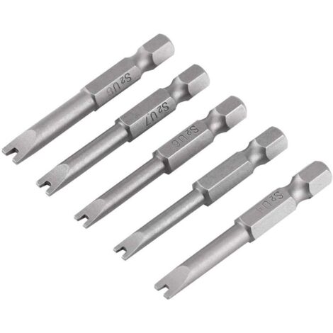 Gotrays – Lot de 5 embouts de tournevis en U – Acier allié S2 – Longueur 50 mm – Tige hexagonale 1/4' – Magnétiques pour électricien (1/5)