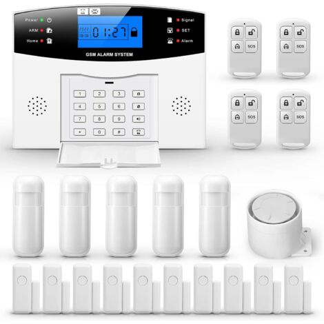 Gotrays – Système d'alarme de sécurité sans fil – 99 zones sans fil et 8 zones câblées – Envoi d'alertes GSM par SMS – Installation plug and play