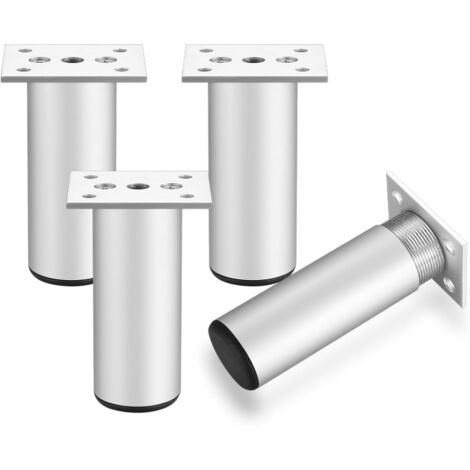 4 Pièces Pieds de Meubles, 12 cm Pied Meuble, Pied de Table, Pieds Armoire en Méta Alliage Aluminiuml, Jambes de Table, Pied pour Meuble Canapé Placard Armoires Cuisine