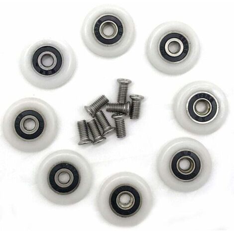 Lot de 8 roues de rechange pour porte de douche de 23 mm de diamètre (1/5)