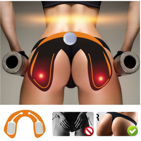 Trade Shop Traesio – Électrostimulateur de fessiers – 6 modes de fonctionnement – 10 niveaux d'intensité – Matériau PU et hydrogel – Fréquence d'impulsion 25Hz