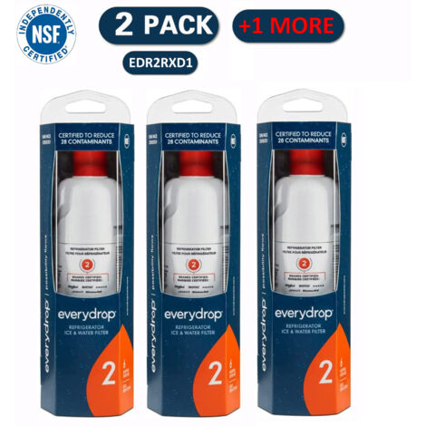 Mimiy – Lot de 3 filtres à eau pour réfrigérateur – Compatible Everydrop EDR2RXD1 – Réduction 99% plomb – Filtration 28 contaminants (1/4)