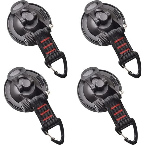 4 Pièces Ventouse Ancrage Multifonctionnel Voiture Ventouse Crochet Ensemble Camping Bâche Accessoires Ventouse avec Attachement RV, Ménage, Atelier Ventouse Attache Crochet (1/5)