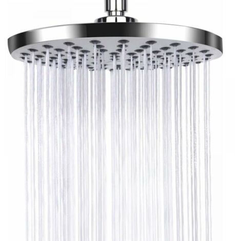 Pommeau de douche anticalcaire, pommeau de douche en acier inoxydable, pommeau de douche à effet pluie, pommeau de douche fixe à économie d'eau et haute pression pour salle de bain, argent