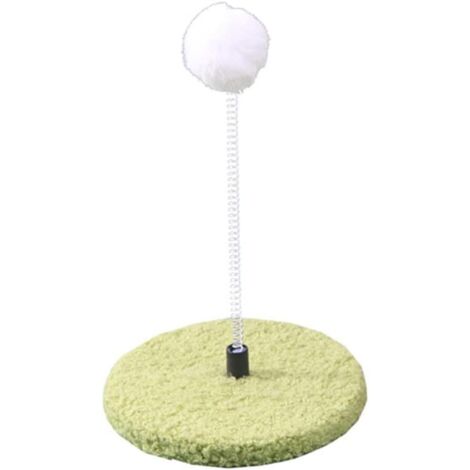 Jouet interactif pour chat, arbre à chat avec boule à ressort, petit arbre à chat, jouet à gratter en sisal avec boule suspendue (vert)