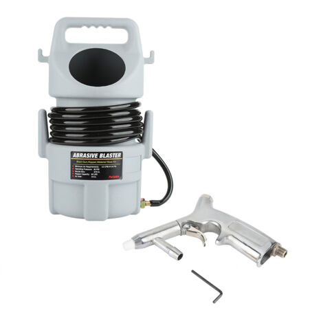 Rapanda – Sableuse pneumatique portable avec pistolet et tuyau 15 pieds – Débit max 3,5 CFM à 50 PSI – Pression max 120 PSI – Capacité trémie 50 lb