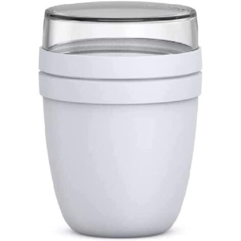 Boîte de rangement, boîte à lunch Ellipse – 500 ml – Pratique pour les céréales, le yaourt ou les plats à emporter – Compatible congélateur, micro-ondes et lave-vaisselle – Blanche – RAPANDA