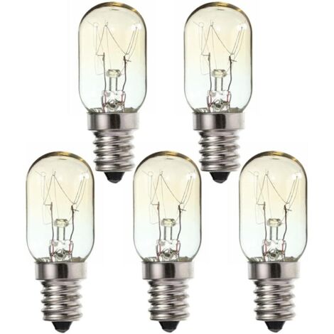 Ampoule LED E14　Lot de 5 ampoules à vis E14 15 W 230 V, ampoule chauffante petite vis Edison SES blanc chaud 2700 K, ampoule E14 pour machine à coudre, ampoule de réfrigérateur Pygmy 15 W E14 T20-RAPA