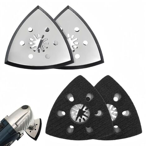 Plateau et patin de ponçage triangulaires fines pour ponceuse multifonction, 93 mm, Lot de 4