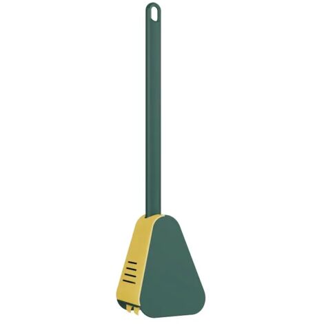 Brosse WC de Golf, Brosse WC et Support - Brosse de Toilette en Silicone avec Long Manche - Pas de Brosse d'angle Mort - Brosse WC avec Poils en Silicone (vert)
