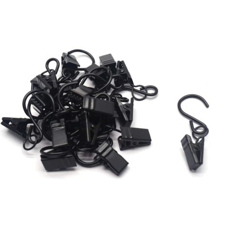 Accessoires rideau Pinces de fixation pour tringles à rideaux, crochets de suspension, paquet de 20 pièces- (1/3)