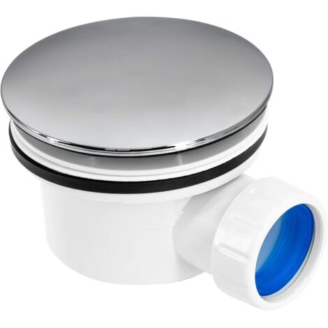 Bonde de vidange pour receveur de douche diamètre trou 90 mm coque ABS chromé indispensable montage rapide encombrement réduit-