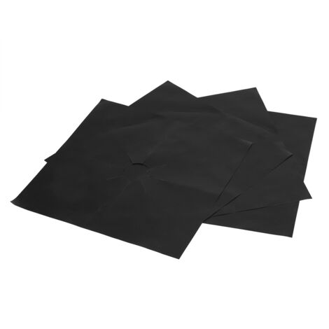 Lot de 4 protections antiadhésives pour brûleurs de cuisinière à gaz (noir)